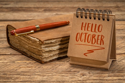 Hello October welcome note photo