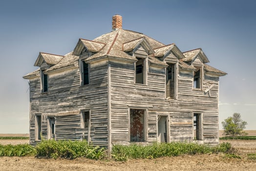 abandoned house in rural Nebraska photo