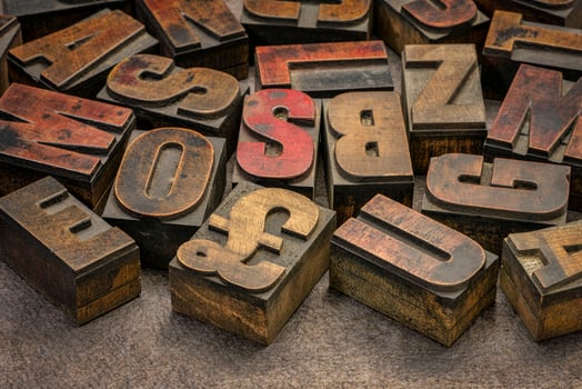vintage letterpress wood type printing blocks photo