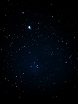 Dark blue night sky background dotted with countless sparkling stars photo
