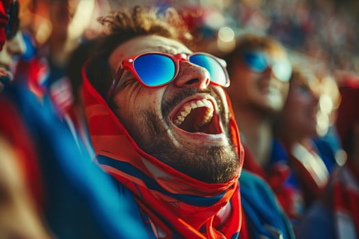 AI generated Fan at Stadium During Sporting Event photo