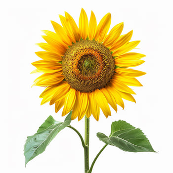AI generated Fresh sunflower flower isolated on white background. Close-up Shot. photo
