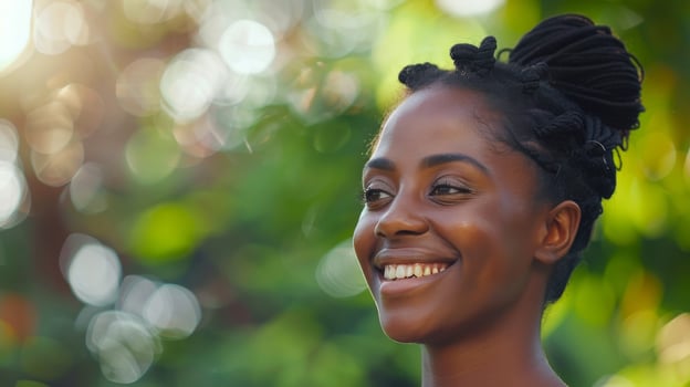 AI generated Smiling Woman Looking at Camera photo