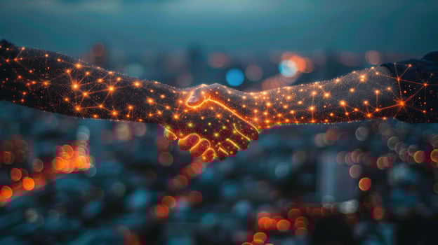 AI generated Hands Holding Glowing Object photo
