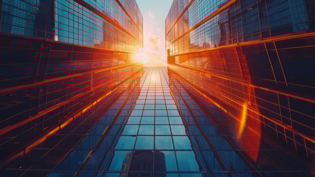 AI generated Sunlight Shining Through Building Windows photo