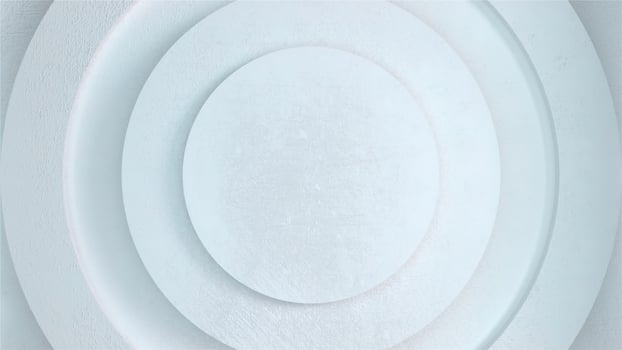 Computer generated a set of abstract circles on different levels. 3d rendering of elegant white background photo