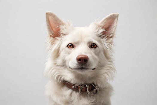 dog on grey background photo