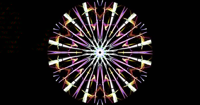 Kaleidoscopic Pattern On Dark Background In Vibrant Colors photo