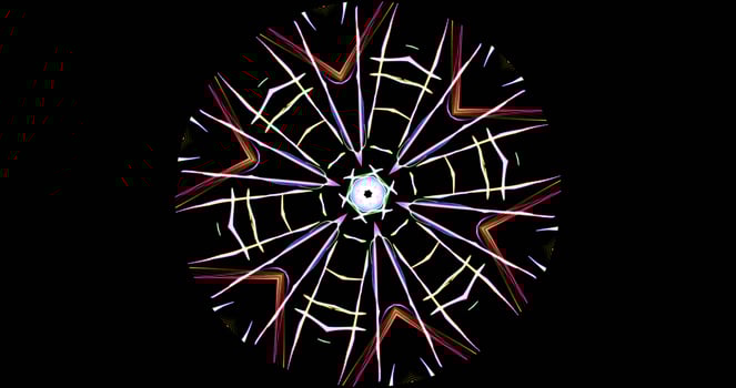 Kaleidoscopic Pattern On Dark Background In Vibrant Colors photo