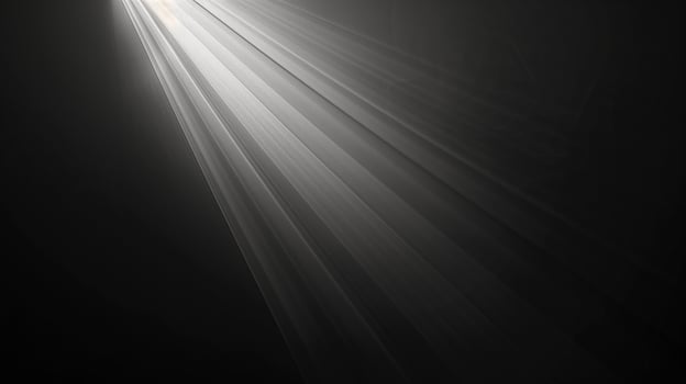 AI generated Subtle volumetric ray effect on a dark background. Light ray softly piercing through the darkness, creating depth. Generated by artificial intelligence. photo