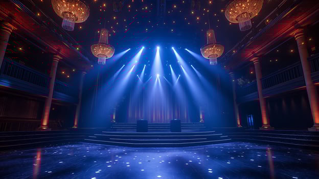 AI generated Luxury party stage night scene photo