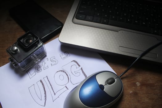 Electronic items placed on the table. photo