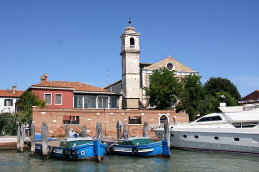 A pier on the shore for mooring boats and yachts. photo