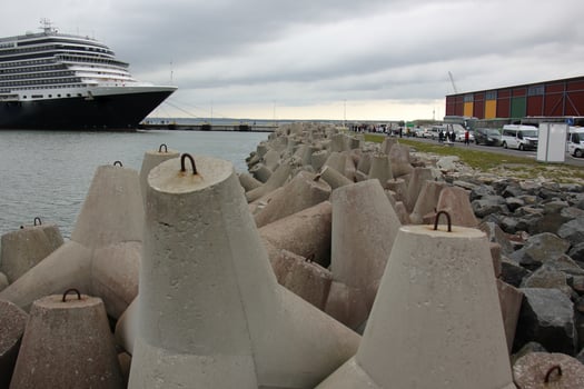A pier on the shore for mooring boats and yachts. photo