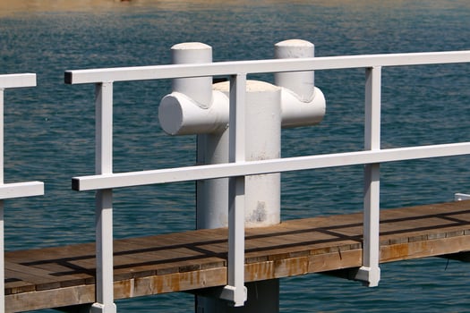 A pier on the shore for mooring boats and yachts. photo