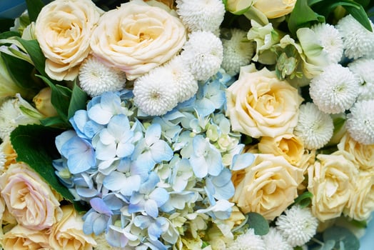 A bouquet of flowers in close-up photo