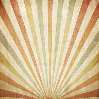 Vintage backdrop with vibrant sunrise, sunburst, and textured retro paper. photo