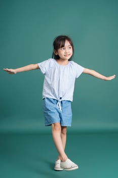 Photo of Asian baby girl on background