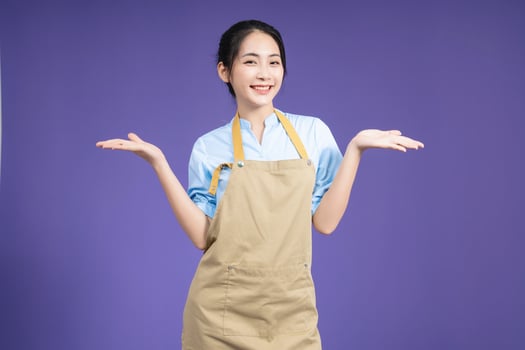 Image of young Asian woman on background photo