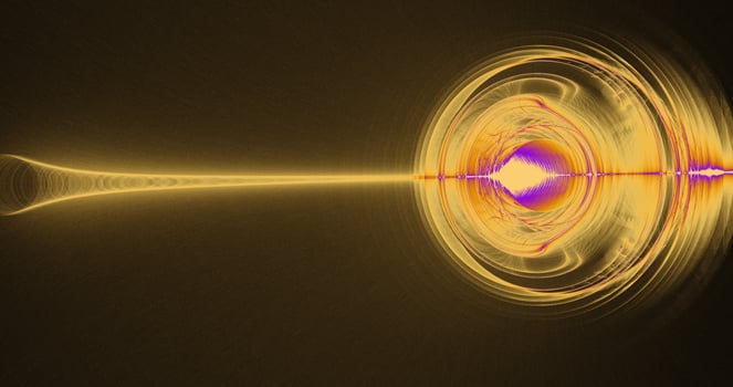 Yellow And Purple Abstract Lines Curves Particles Background photo