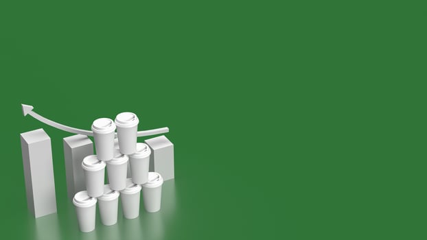 The coffee paper cup for hot drink or health concept 3d rendering photo