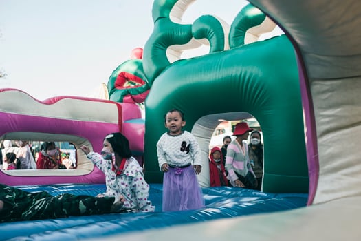 Chiang Mai, Thailand - January 14, 2023 Children's Day activities in Thailand in January of every year include snacks, food, dancing, and various rides. photo
