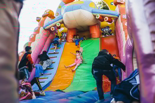 Chiang Mai, Thailand - January 14, 2023 Children's Day activities in Thailand in January of every year include snacks, food, dancing, and various rides. photo