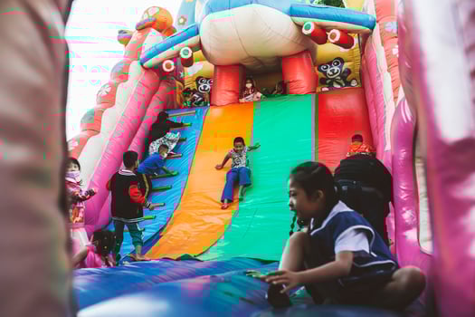 Chiang Mai, Thailand - January 14, 2023 Children's Day activities in Thailand in January of every year include snacks, food, dancing, and various rides. photo