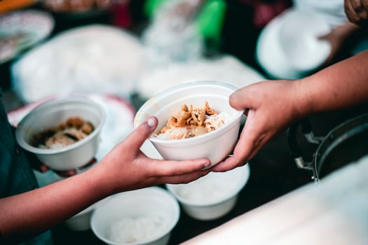 Sharing food with the poor. Ideas for helping with hunger problems photo