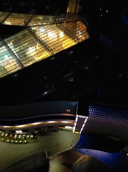 Aerial Night View of Illuminated City Centre Buildings of Birmingham Central City of England United Kingdom. March 30th, 2024 photo