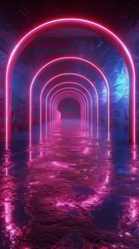 AI generated Neon-Lit Tunnel photo