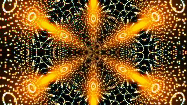 Abstract symmetry kaleidoscope with many circles, 3d rendering backdrop, computer generating backdrop photo