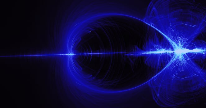 Blue Abstract Lines Curves Particles Background photo