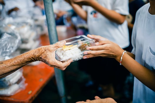free food for poor and homeless people. Food concept of hope photo