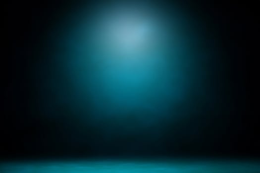 Illuminated Blue Spotlight with Dramatic Smoke Effect for Entertainment Concept. photo