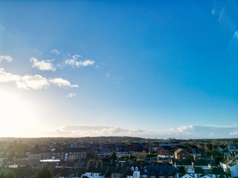 Aerial View of Central Leighton Buzzard Town of England Great Britain. March 29th, 2024 photo