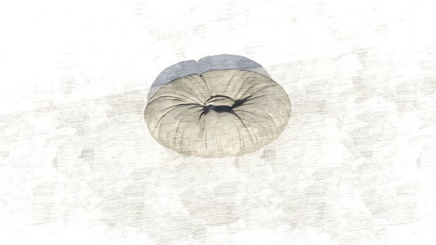 3d rendering round beanbag on sketch photo