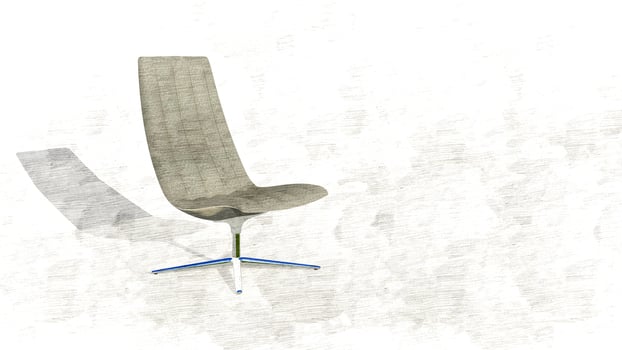 3d rendering lounge chair office on sketch photo