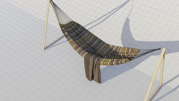 3D illustration of a relaxing hammock photo