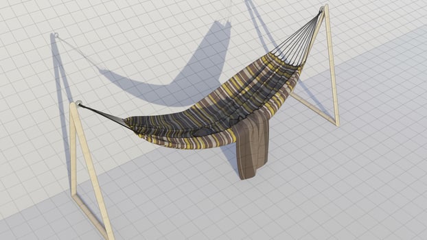3D illustration of a relaxing hammock photo