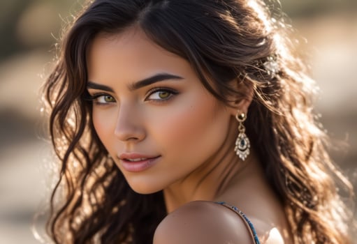 A Portrait Of Breathtakingly Gorgeous, Exotic, Beautiful Woman. photo