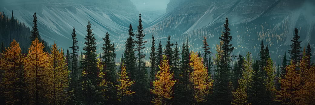 Forest landscape in autumn colors photo