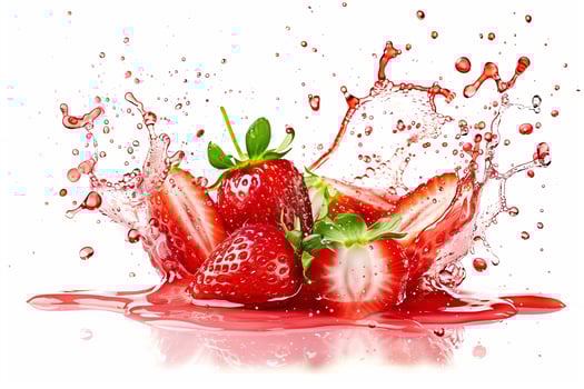 Red strawberry berry fruit juice splash. photo
