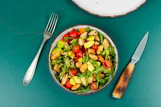 Delicious seafood mussels salad photo