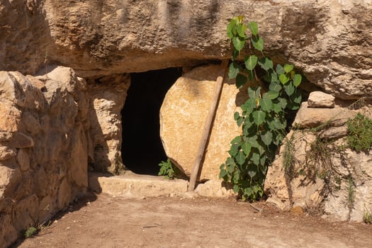 An ancient tomb in Nazareth, Israel. Similar to Christ's tomb. Historical place photo