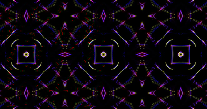 Kaleidoscopic Pattern On Dark Background In Vibrant Colors photo
