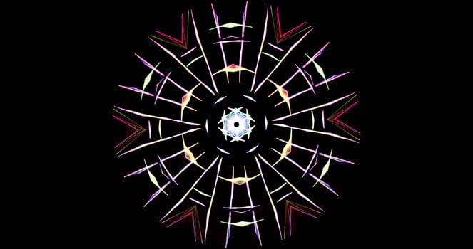 Kaleidoscopic Pattern On Dark Background In Vibrant Colors photo