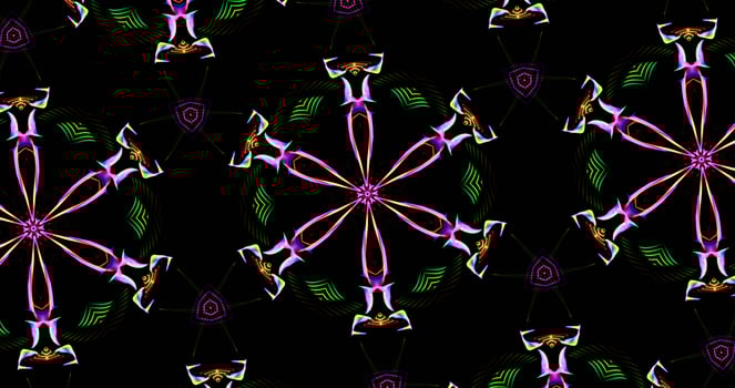 Kaleidoscopic Pattern On Dark Background In Vibrant Colors photo