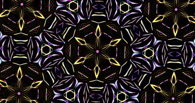 Kaleidoscopic Pattern On Dark Background In Vibrant Colors photo