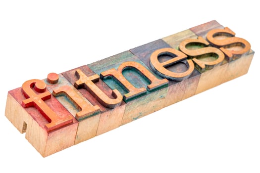 fitness word in wood type photo